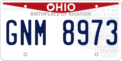 OH license plate GNM8973