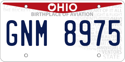 OH license plate GNM8975