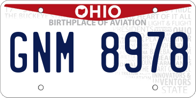 OH license plate GNM8978