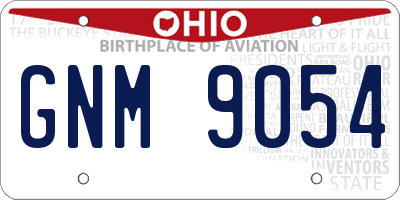 OH license plate GNM9054