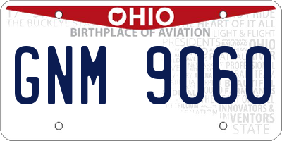 OH license plate GNM9060