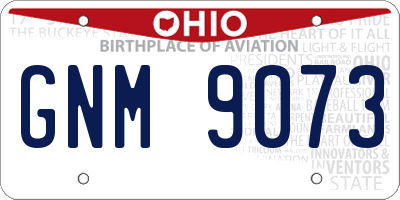 OH license plate GNM9073