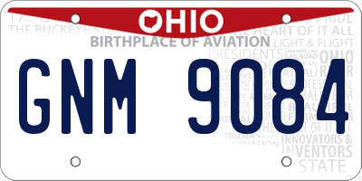 OH license plate GNM9084