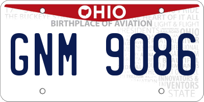 OH license plate GNM9086