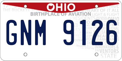 OH license plate GNM9126