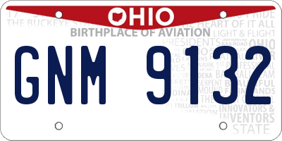 OH license plate GNM9132