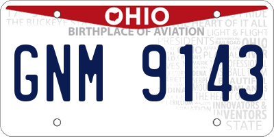 OH license plate GNM9143