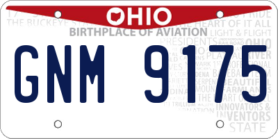 OH license plate GNM9175