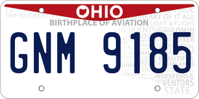 OH license plate GNM9185