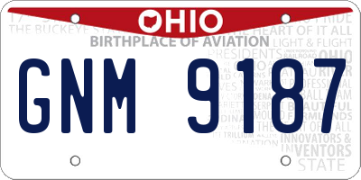 OH license plate GNM9187