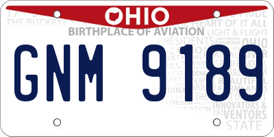 OH license plate GNM9189
