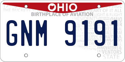 OH license plate GNM9191