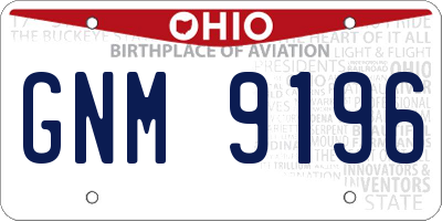 OH license plate GNM9196