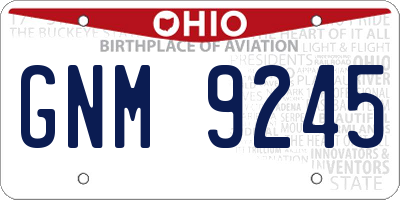 OH license plate GNM9245