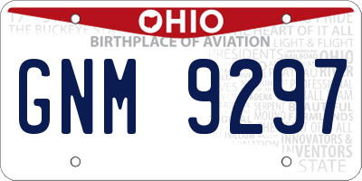 OH license plate GNM9297