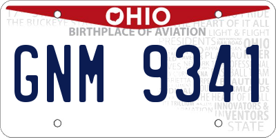 OH license plate GNM9341