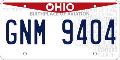 OH license plate GNM9404