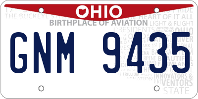 OH license plate GNM9435