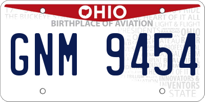 OH license plate GNM9454