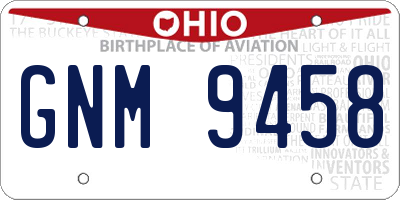 OH license plate GNM9458