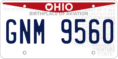 OH license plate GNM9560