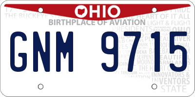 OH license plate GNM9715