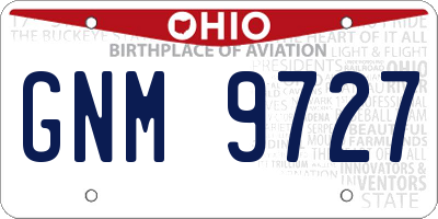 OH license plate GNM9727