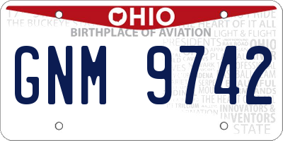 OH license plate GNM9742