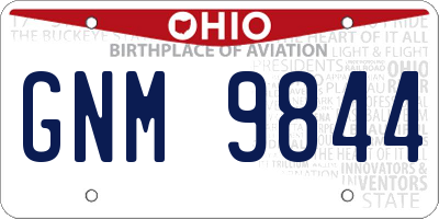 OH license plate GNM9844