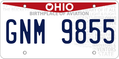 OH license plate GNM9855
