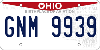 OH license plate GNM9939