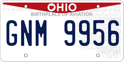 OH license plate GNM9956