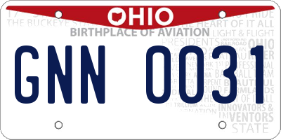 OH license plate GNN0031