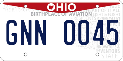 OH license plate GNN0045