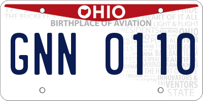 OH license plate GNN0110