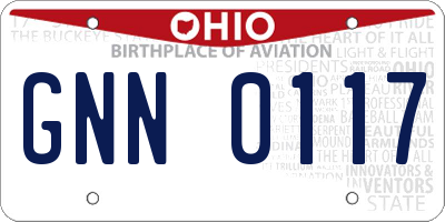 OH license plate GNN0117