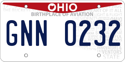 OH license plate GNN0232