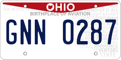 OH license plate GNN0287
