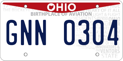 OH license plate GNN0304