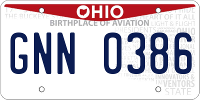 OH license plate GNN0386