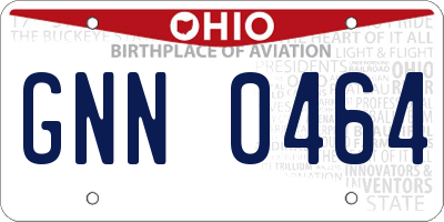 OH license plate GNN0464