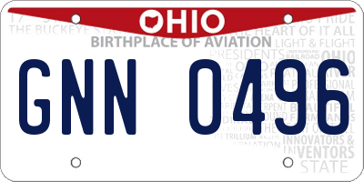 OH license plate GNN0496