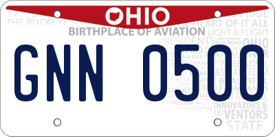 OH license plate GNN0500