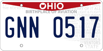 OH license plate GNN0517