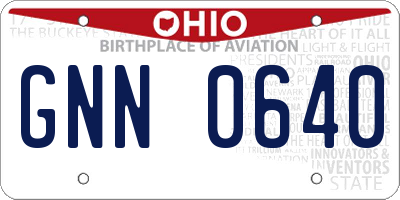 OH license plate GNN0640