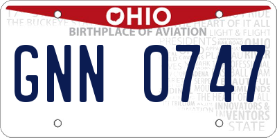 OH license plate GNN0747