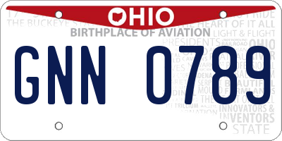 OH license plate GNN0789