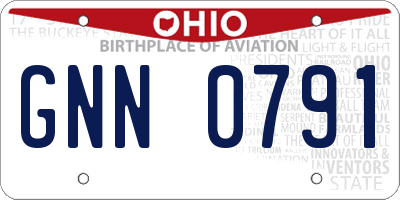 OH license plate GNN0791