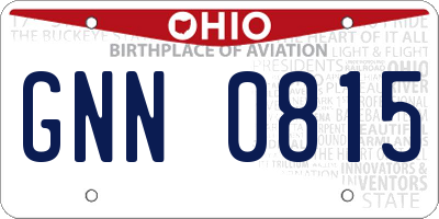 OH license plate GNN0815