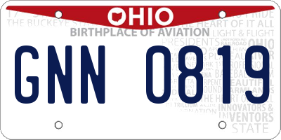 OH license plate GNN0819